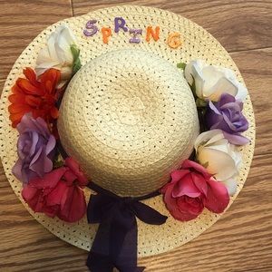 Straw door hat wreath